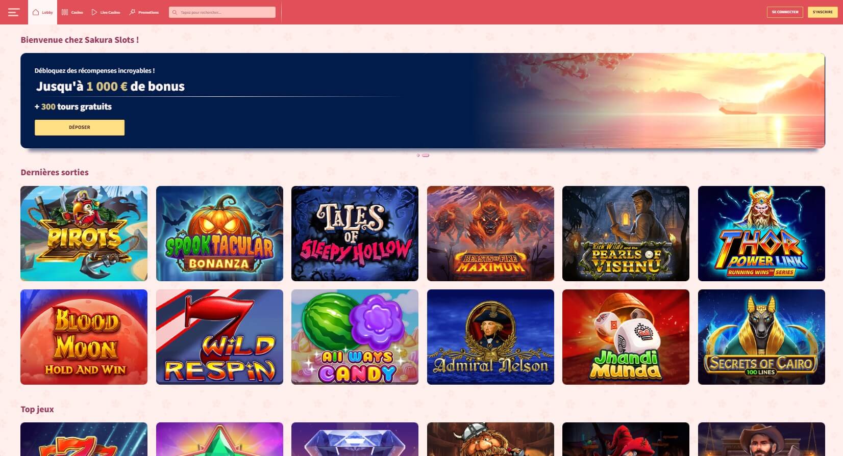 Sakura Slots casino en ligne